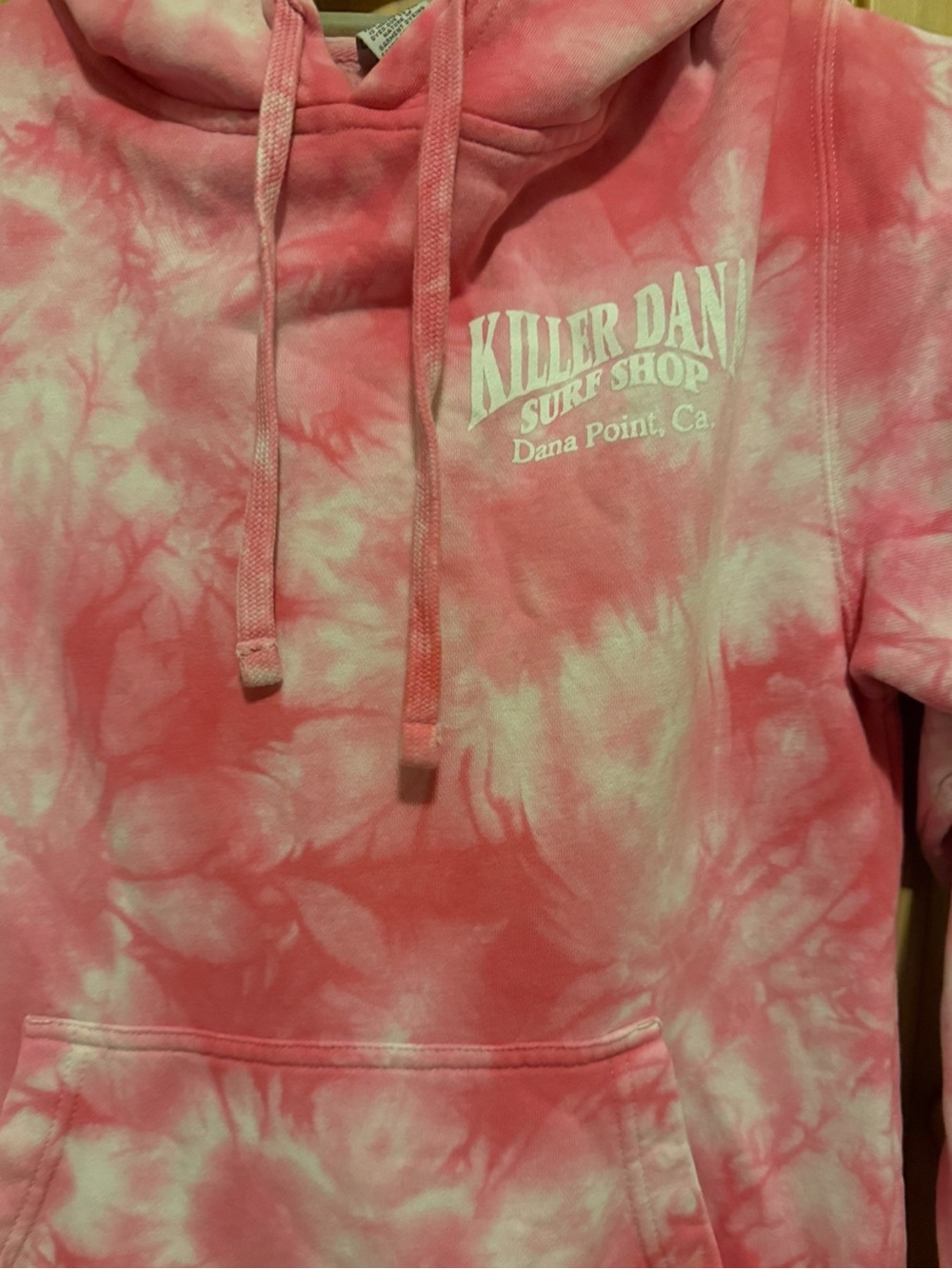 Killer Dana Surf Shop Tie-Dye Hoodie - Pink & White XS
